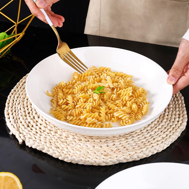 Jieyachie Household White Ceramic Plates