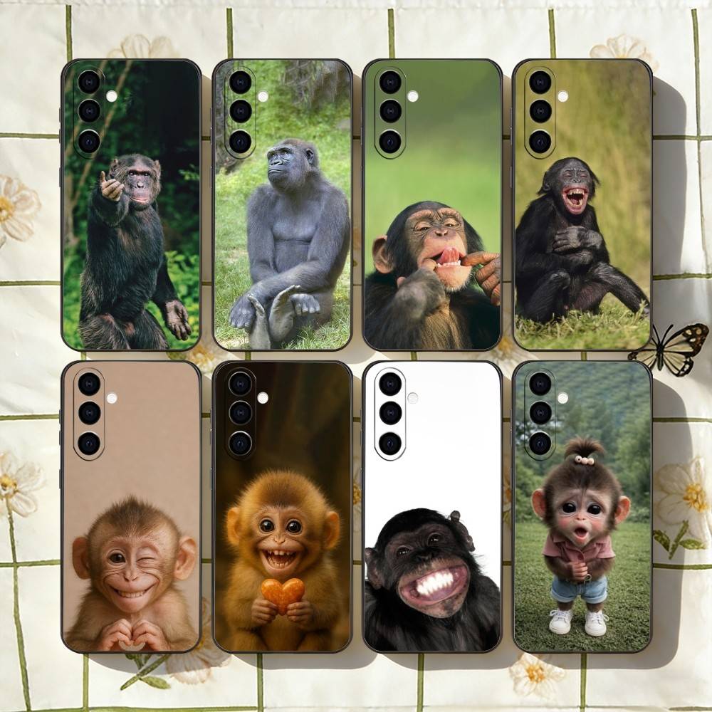 Funny Monkey M-Memes Phone Case Black Silicone Soft For Samsung Galaxy A73,A72,A71,A70,A53,A52,A51