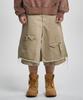 AJOBYAJO Washed Layered Cargo Skirt Shorts [Beige]