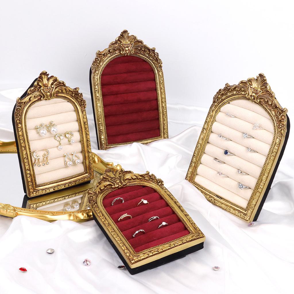 Vintage Jewelry Storage Shelf Velvet Earring Ring Shelves Jewelry Frame Display Shelves Home Decoration Display Cabinet