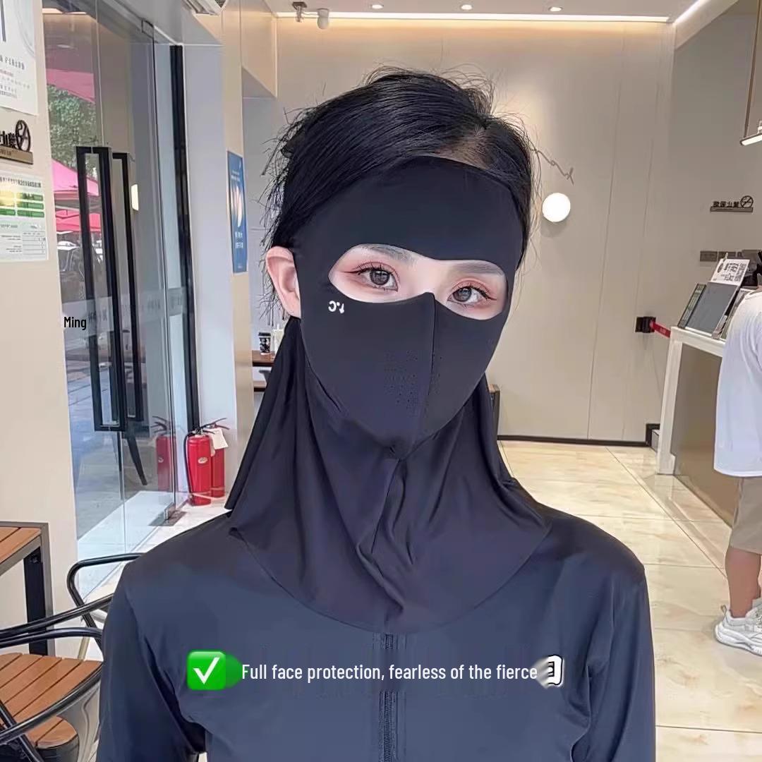 

Женский 3D Анти-УФ Велосипедный Фейскини на Все Лицо с Дышащей Маской из Ледяного Шелка