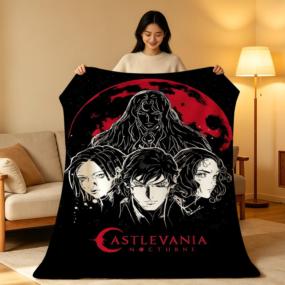 Game C-Castlevania Throw High-Density Short Plush Blanket Soft Skin-Friendly for Sofa Nap Air-Conditioned Room