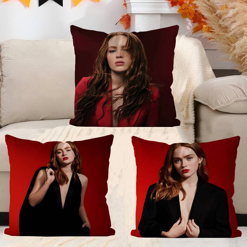 S-Sadie Sink Schauspieler Kissenbezug Toon Geschenk Kissenhülle Schlafzimmer Zuhause Sofa Stuhl Sitz Dekor Kissenhülle