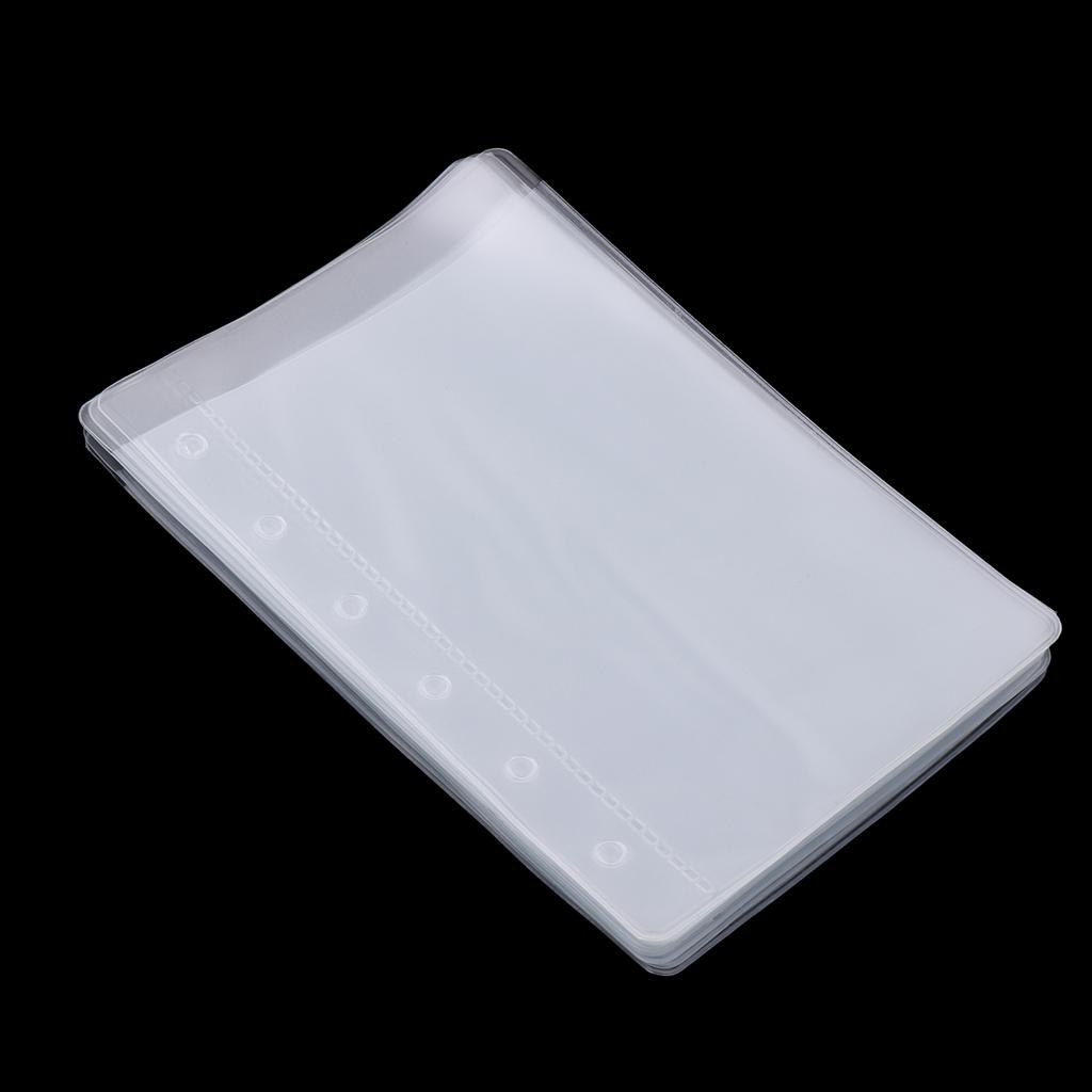 30-Pack A7 Binder Pocket 6 Holes Sleeves PVC Document Filling Bags Folders - Fit for