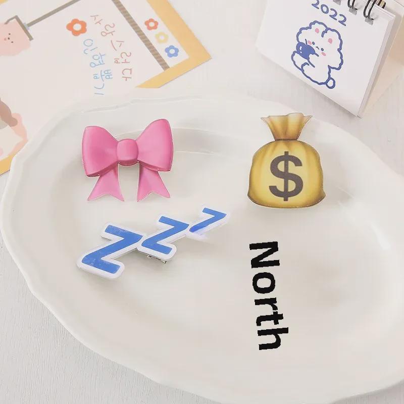 Expression Hairpin Set: Sweat Drop, Speechless, Soybean, Water Drop, Side Clip, Trendy Headdress