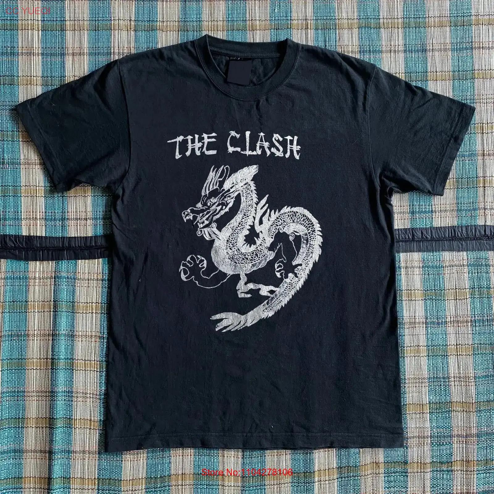 

The Clash Band Dragon Black T shirt Size S 5XL vintage Washed Stretched Casual Breathable Soft homme designer clothes Slightly S разноцветный