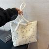 Woven bag new summer niche design bucket bag small fresh simple lace woven bag