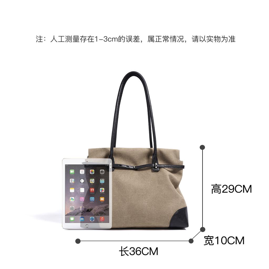 New model casual travel tote bag for women, color-blocking versatile design canvas shoulder handbag
