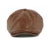 Autumn Winter Hat Men's Retro Leather Beret British Progressive Hat