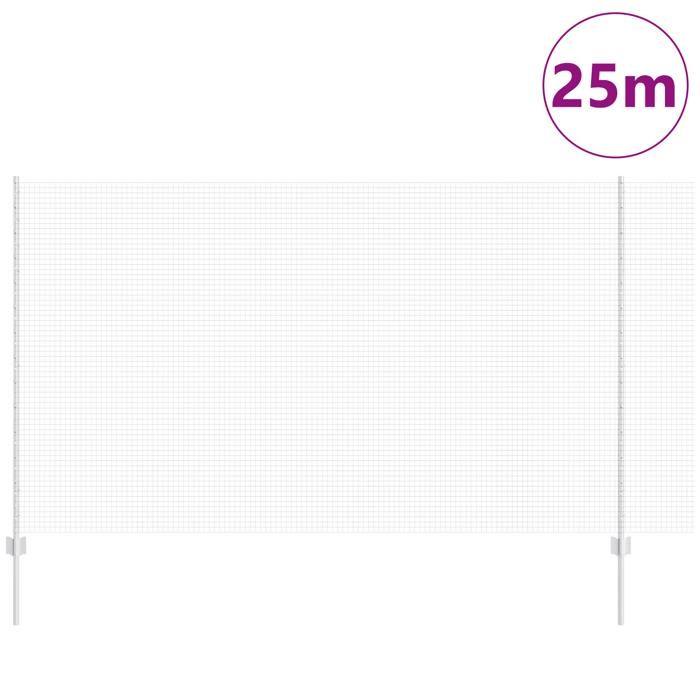VidaXL Clôture en fil soudé avec 22 poteaux U Argent 1.4x25 m Acier 3336370