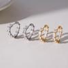 Baguette Cut Cubic Zirconia Huggie Hoop Earrings Stainless Steel 18K Gold Plated Leverback Earrings for Women Gift