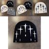 Acrylic Knit Hat For Men Women Fall Winter Warm Beanie With Letter Embroidery