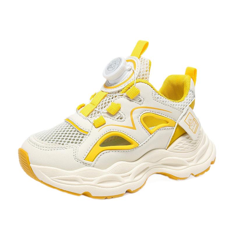 Little Yellow Duck children's sports shoes, boys' sandals2026New summer rotating buckle boys' shoes, breathable and featuring a hollowed-out mesh