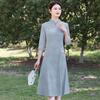 Retro Qipao Dress for Middle-aged Women, Slimming Fit, Seven-quarter Sleeves, Perfect for Spring and Summer