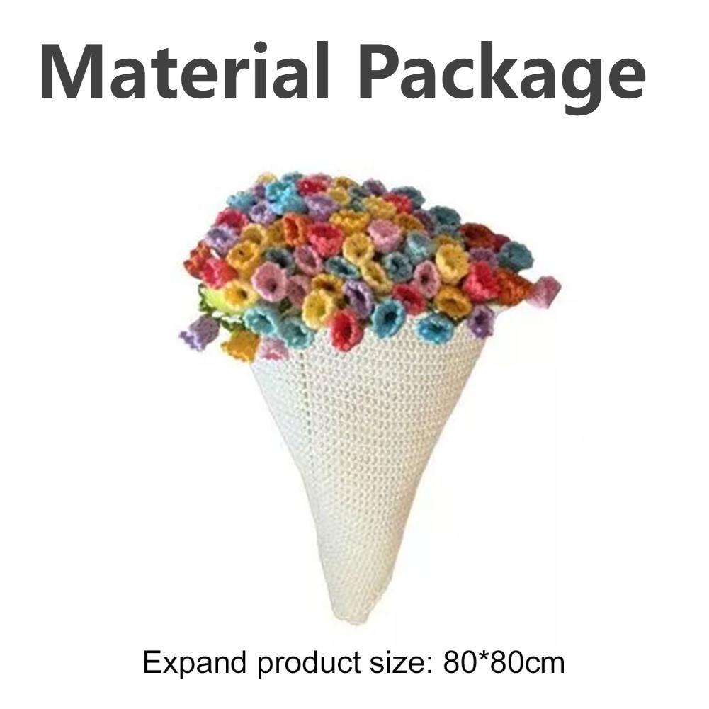 Rose Flower Blanket with DIY Material Package Handmade Soft Knitted Throw Blanket Crochet Flower Blanket Creative Gift 2025 New