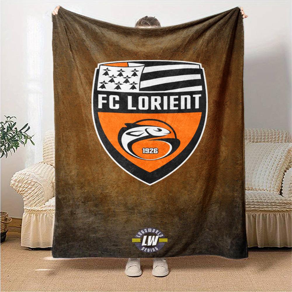 FC Lorient Print Flannel Blanket High Quality Warm Comfortable Cover for All Seasons Perfect for Gifts Home Decor