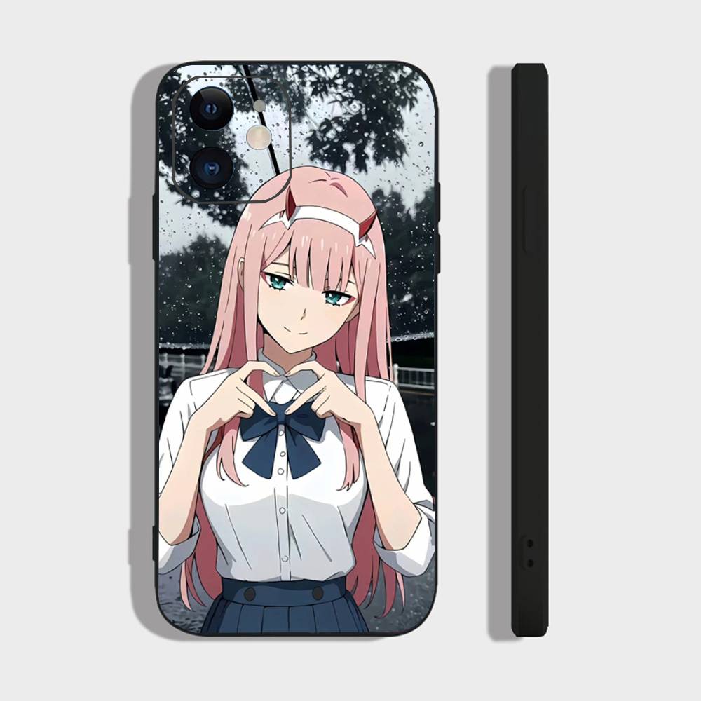 Zero Two Animation DARLING In The FRANXX Phone Case For IPhone 17 Air 16 15 14 13 Pro Max 11 12 Black Silicone Cover