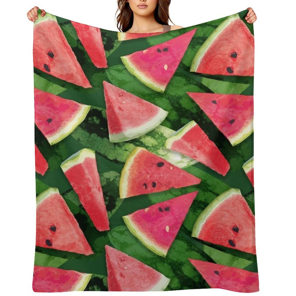 Watermelon Pattern Creation Throw Blanket valentine gift ideas heavy to sleep Luxury Throw Soft Plaid Blankets