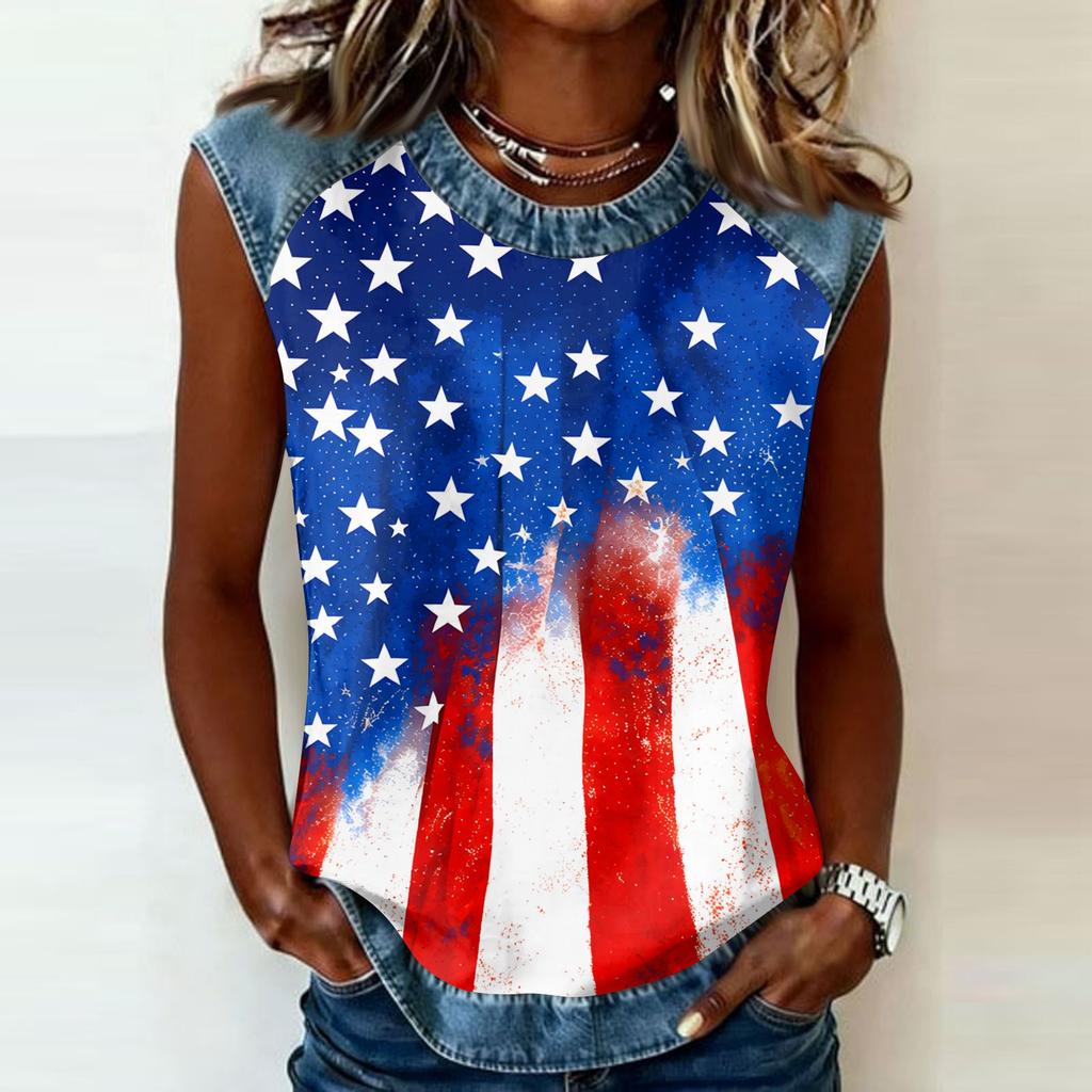 Camiseta informal de manga larga para mujer con cuello redondo y estampado
