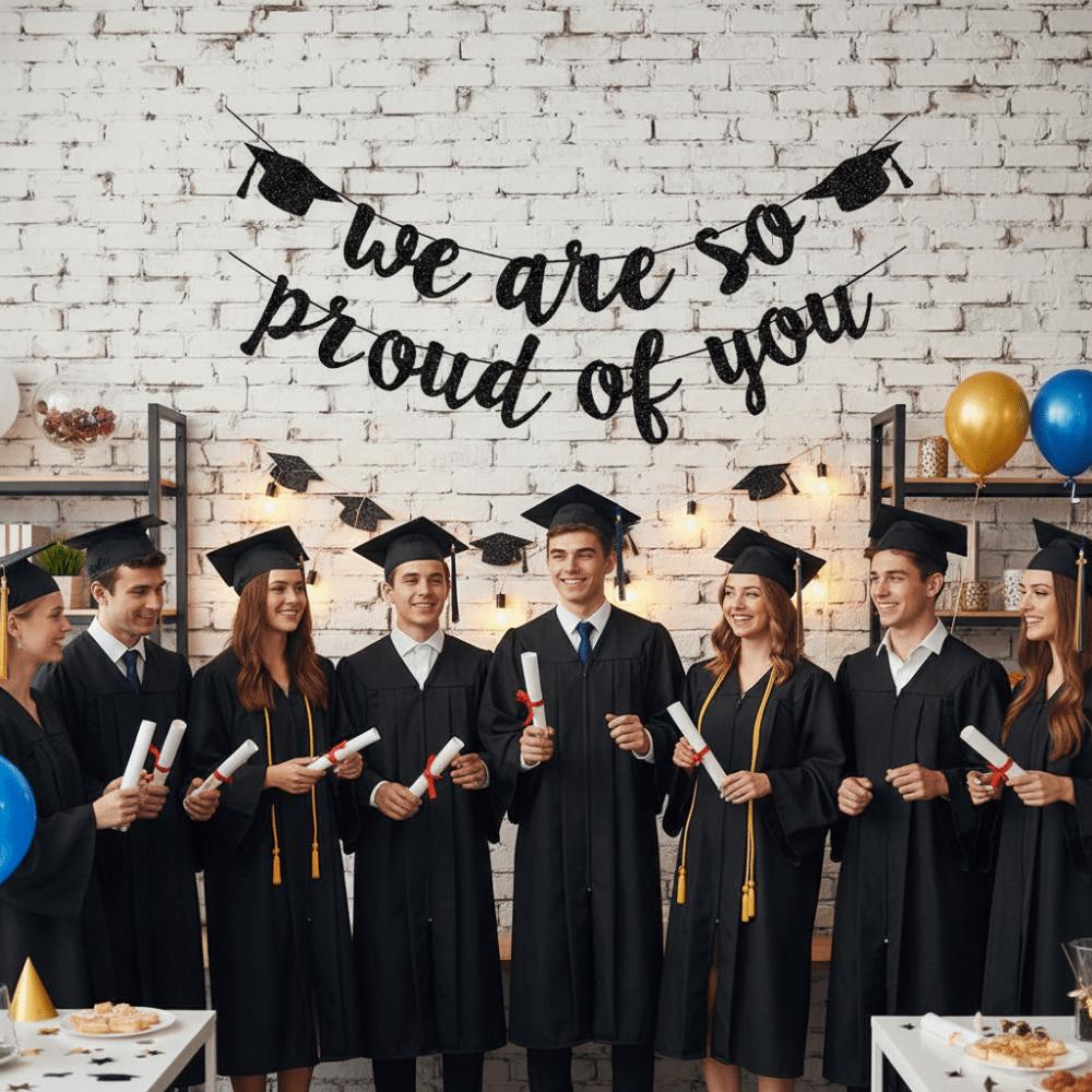 Glitter Decor Glittery Gold Garland Reusable Graduation Hanging Banner  Party Supplies