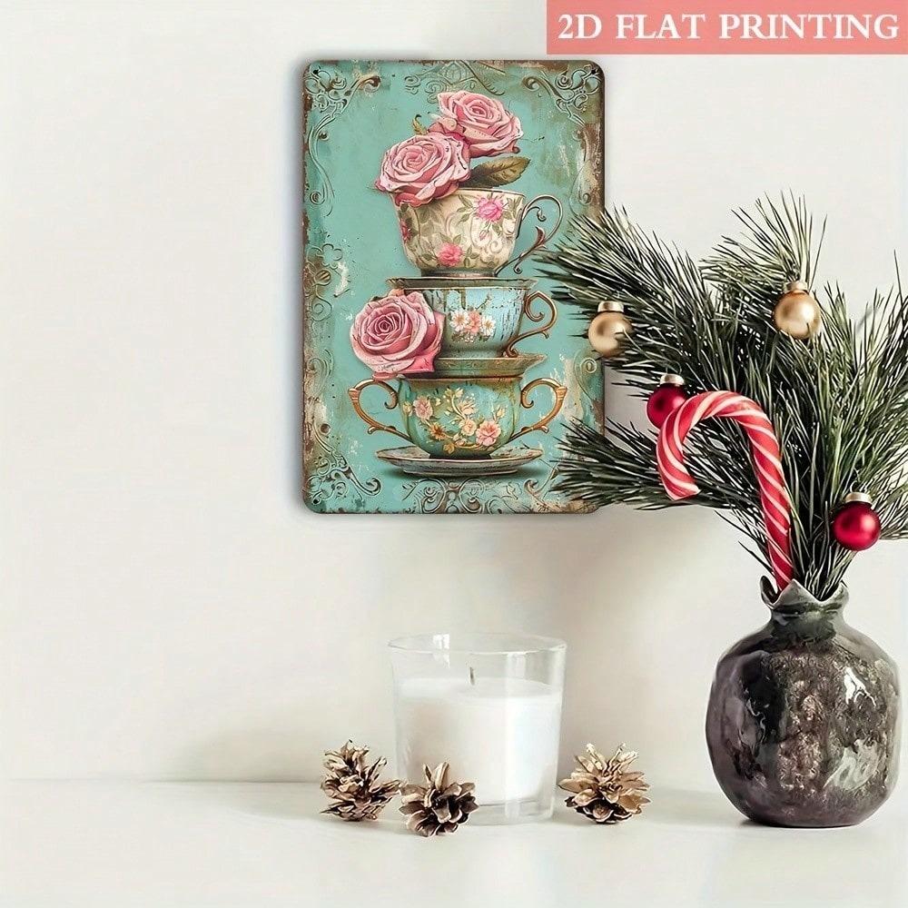 Vintage Ornate Tin Sign Retro Cafe Wall Decor Rustic Home Pub Bar Art 8x12