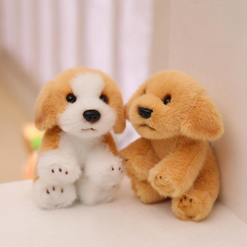 12-14cm Simulation Golden Retriever Dalmatiner Plüschtiere Weiche Niedliche Kuscheltiere Malteser Hund Baby Begleitpuppen für Kinder Geschenk