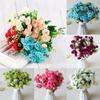 Vibrant 15-head Silk Fake Flowers Bouquet Offering High Realistic Appearance