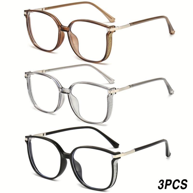 

3 Pairs of Cat Eye Starry Sky Rectangular Reading Glasses Stylish Glitter Frame Women s Luxury Choice Perfect Gift +350