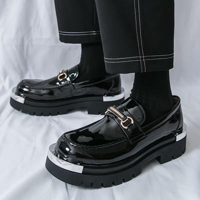 Men's Leather Shoes 46 Large Size New Men's Platform Big Head Leather Shoes Trend Foot Casual Loafers