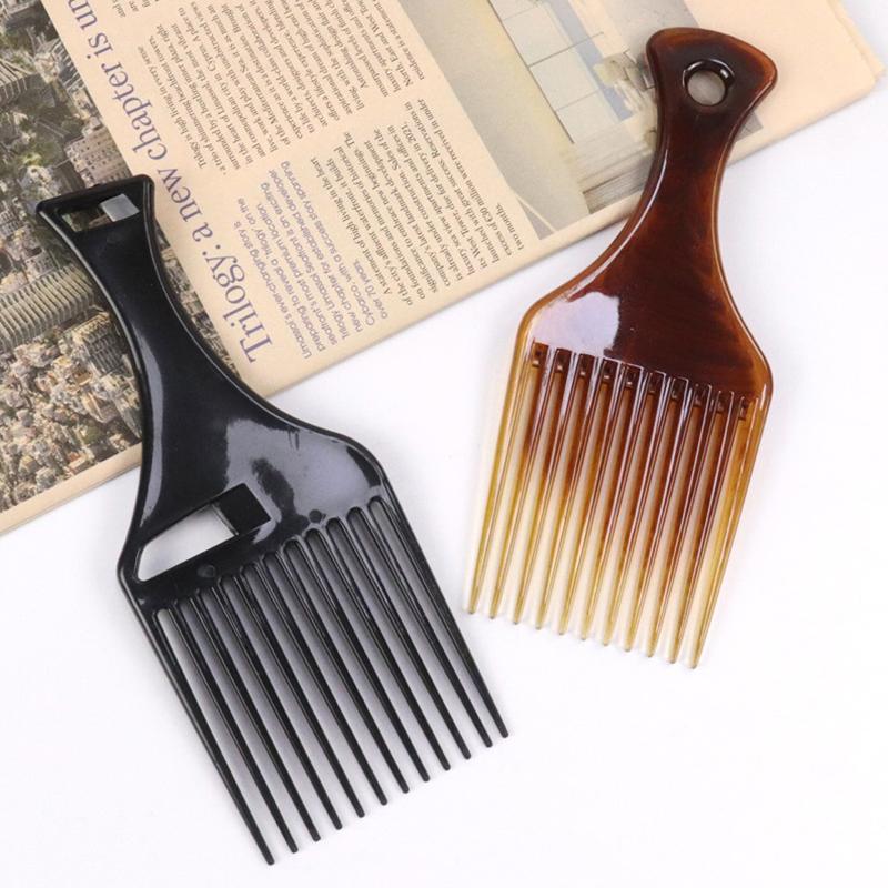 Wide Teeth Brush Pick Comb Fork Hairbrush Insert Hair Pick Comb Plastic Combs For Curly Afro Hair Styling Tools For Women Men