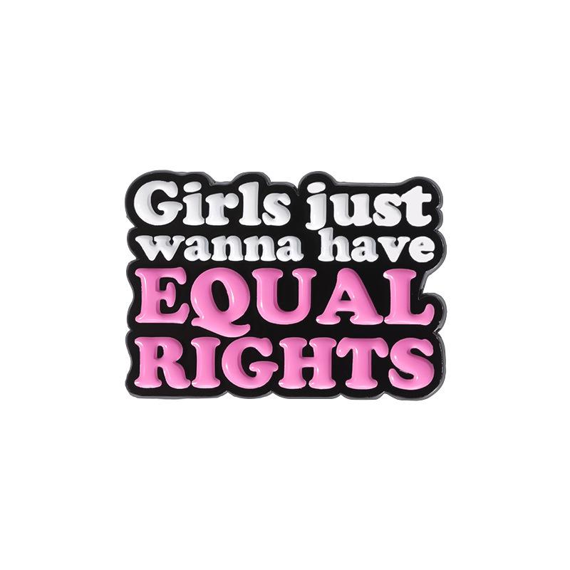 

Серия Equaiiy Стильный металлический значок Уникальная геометрическая брошь с красочными надписями для модных случаев QHXZ1656