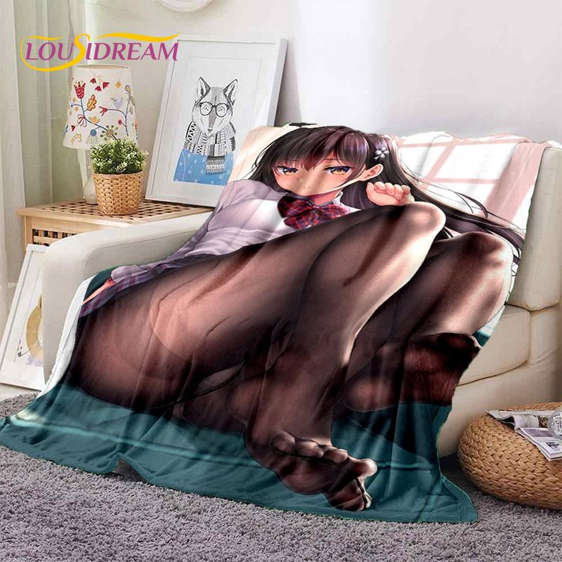 Cartoon Character Sexy Lace Girls Cute Anime Soft Blankets,Keep Warm Throw Blanket Comfortable for Picnic Beds Sofa Home Bedroom
