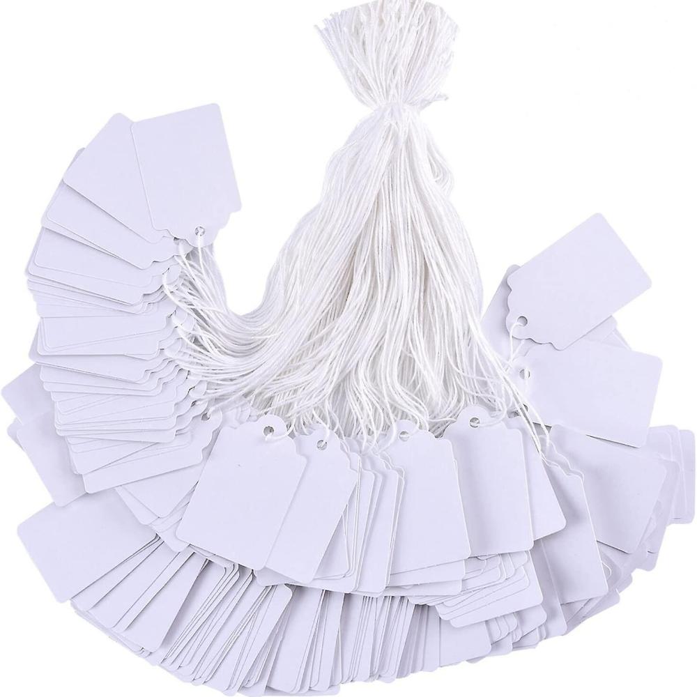 

Бирки с веревочкой, 100 шт., белые, с гладкой поверхностью, для маркировки товаров, бирки на веревочке, бирки с возможностью записи, подвесные бирки для цен, подарков, ювелирных изделий, одежды белый