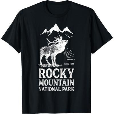 Rocky Mountain National Park T Shirt Vintage Colorado Elk T-Shirt