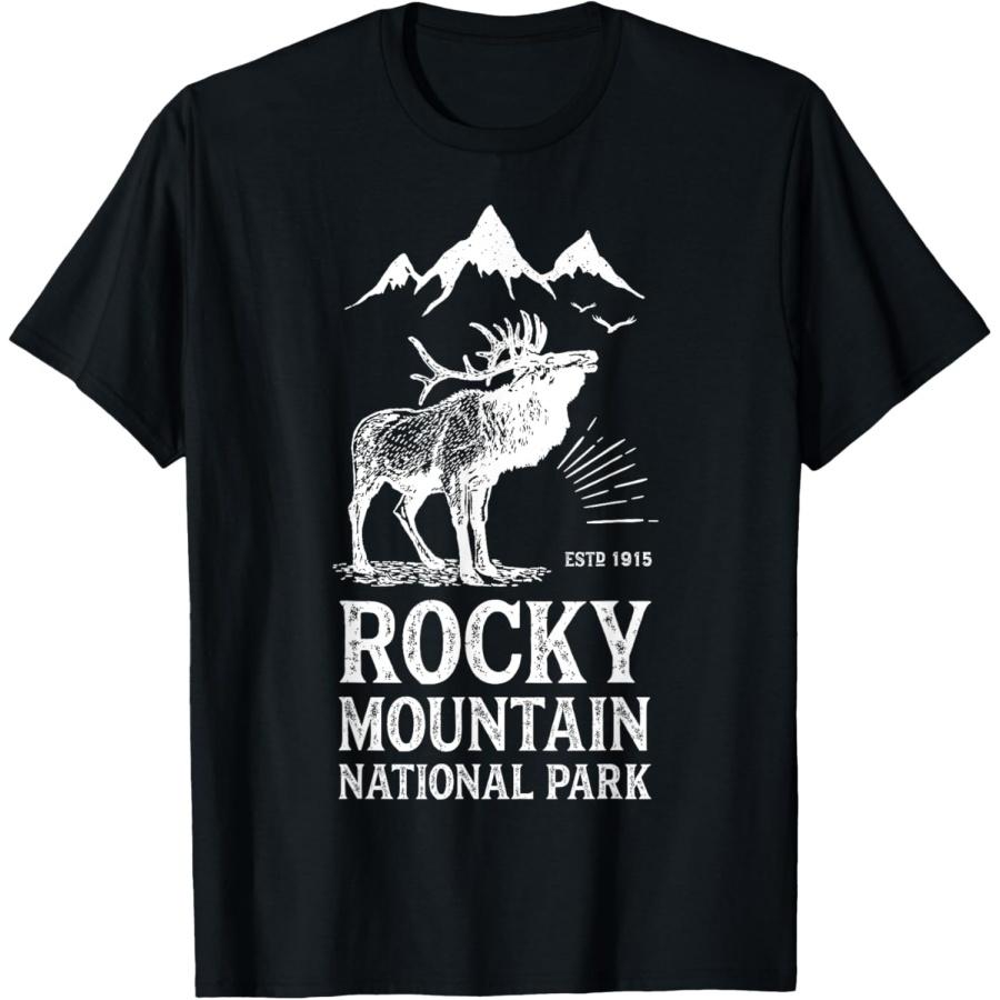 

Rocky Mountain National Park T Shirt Vintage Colorado Elk T-Shirt XXXXXL чорний