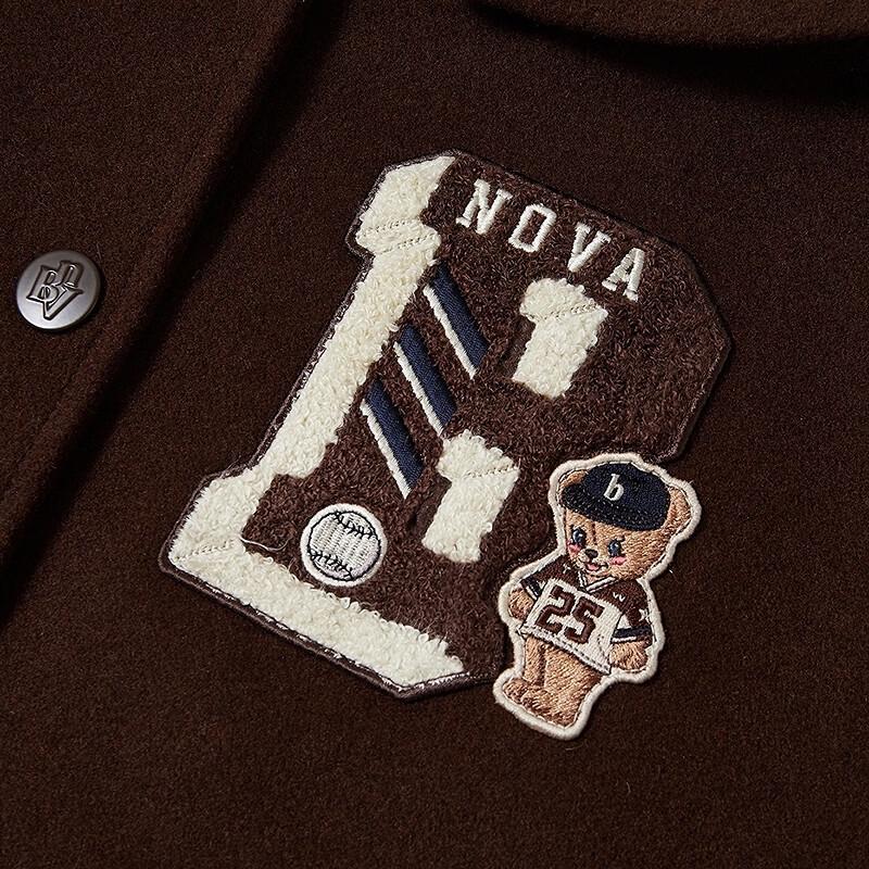 Teenie Weenie Women's Sailor Collar Two-Way Wool Baseball Jacket