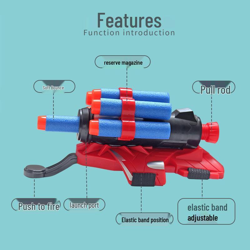 Children's Spider Hero Web Shooter Glove with Soft Bullet and Suction Cup Dart Launcher