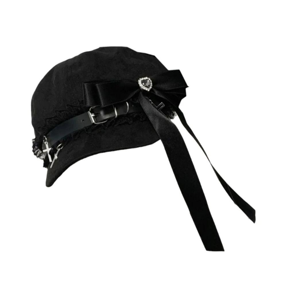 Sweet Cool Style Women's Y2k Hats Lace Stitch Painter's Cap Fashion Octagonal Hat Adult Teen