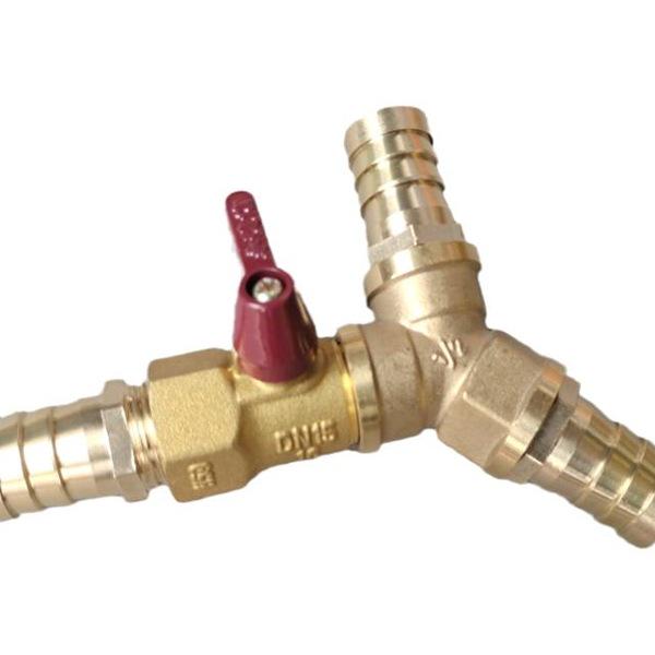 Brass Push-to-Connect Ball Valve Reducing Tee for Water Pipes (Sizes: 6/8/10/12/14/16mm)