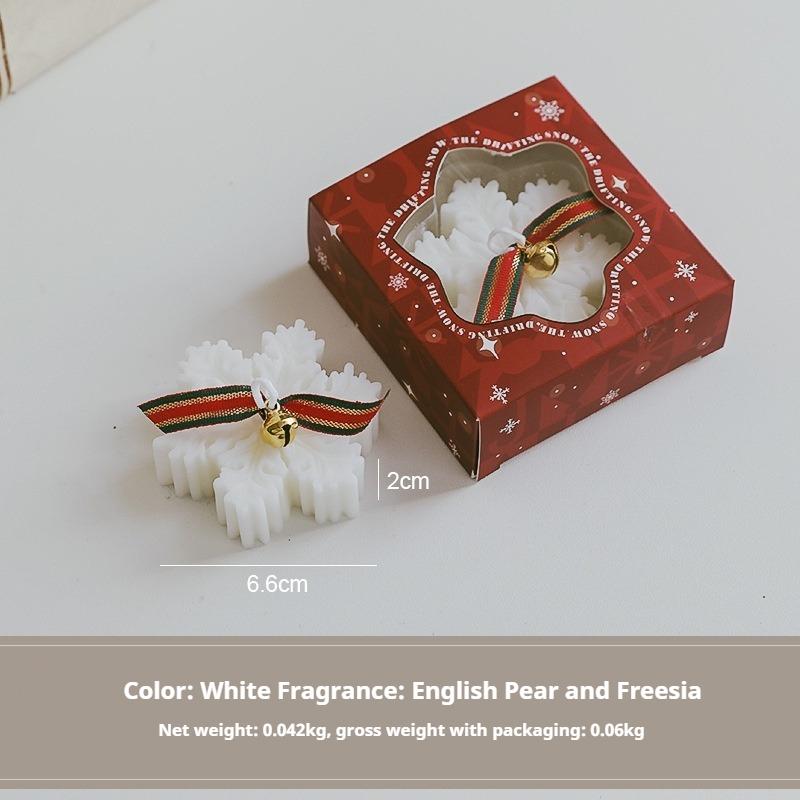 

Рождественская свеча с ароматом снежинки ручной работы, креативный аромат white