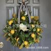 Artificial Lemon Peony Wreath Wall Hanging Decor Door Home Festival Party Decoration