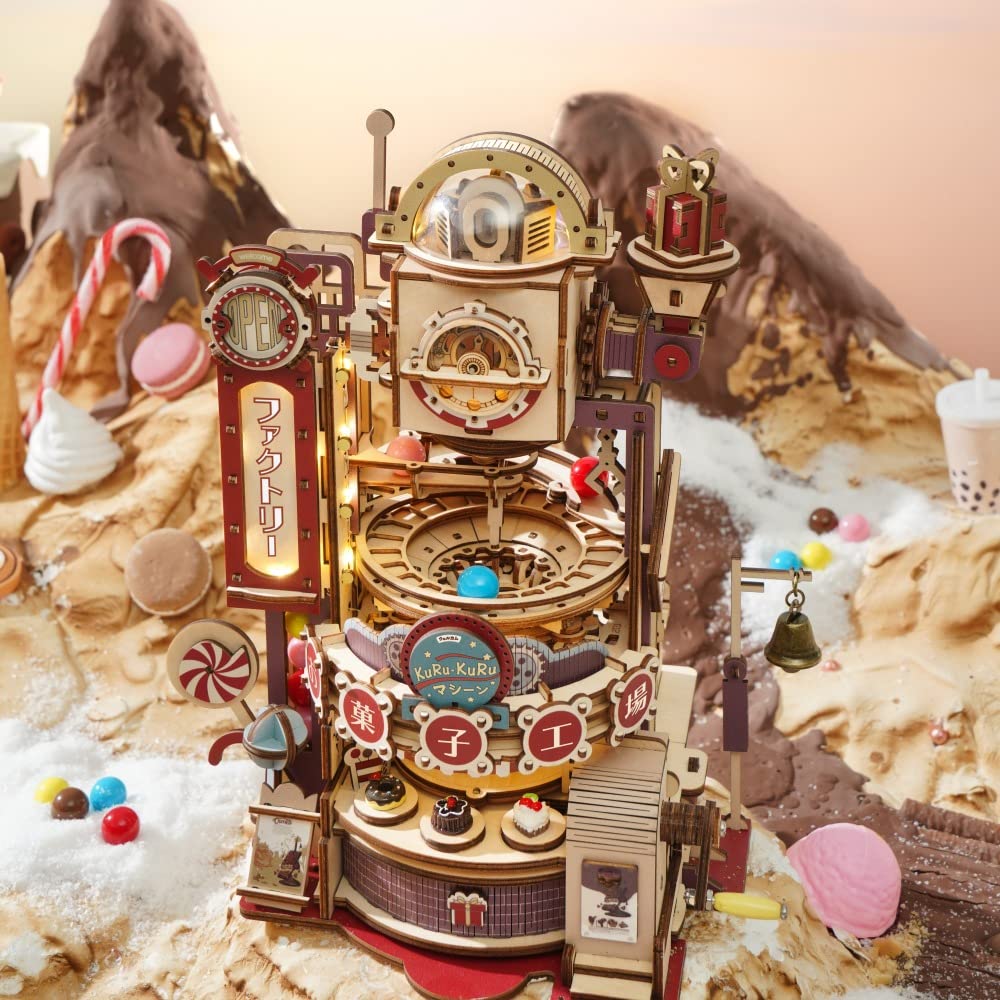 Moving 3D Wooden Puzzle Candy Factory with Japanese Instructions Tsukurundesu®
