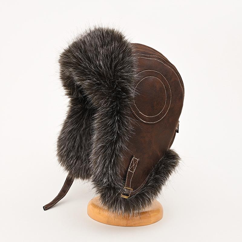 Pilot Lei Feng Hat Women's Winter Thickened Ear Protector Hat Imitation Suede Mink Plush Hat