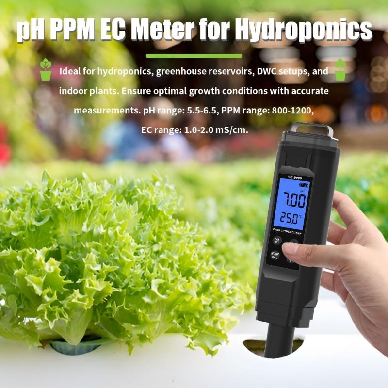Digital Display Advanced 5 in 1 Water Tester with High Accuracy Measurements for Hydroponics Aquatic Life and Research