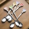 Random-creative Stainless Steel Spoon, Heart-shaped Ceramic Coffee Stirrer, Honey Spoon, Tea Spoon, and Ice Cream Dessert Spoon