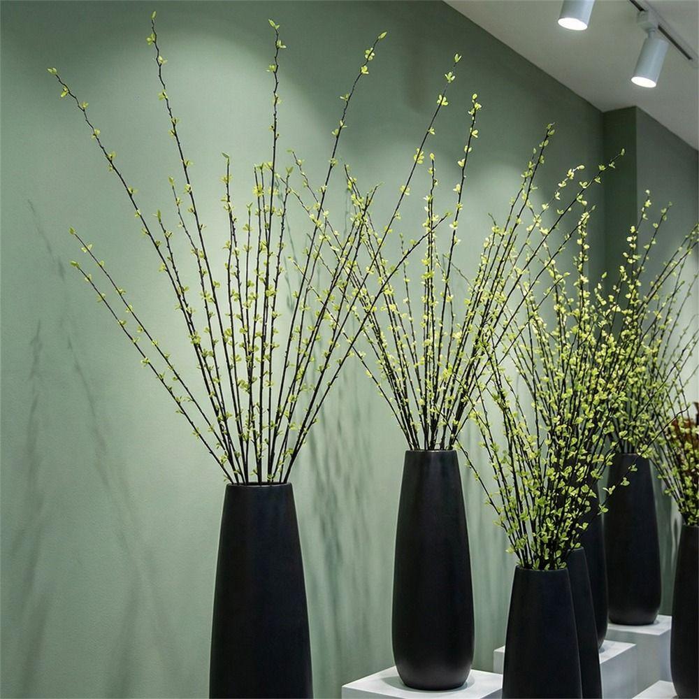 Long Stems Willow Sprout Plants Floating Branch Green Plum Bouquet Willow Plum Branch  Homestay