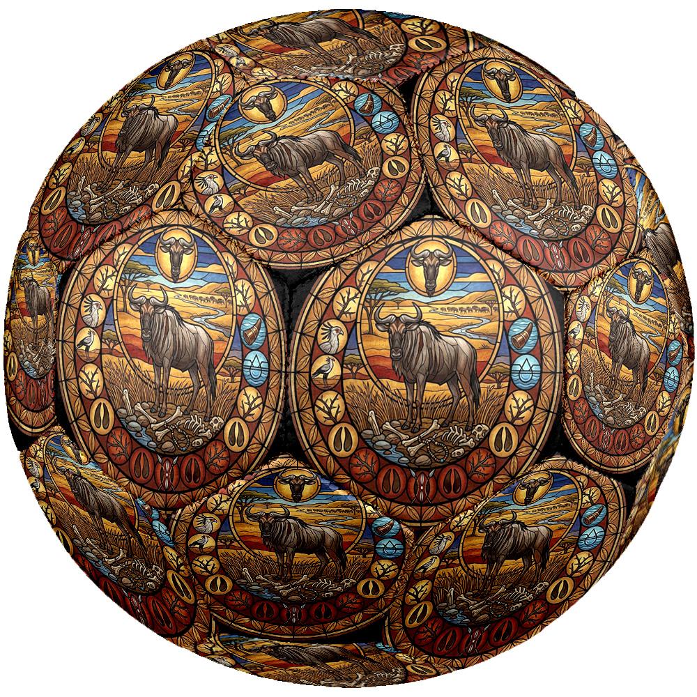African Wildlife Heritage Round Football Size 5 Adult Ball Suitable for Training Matches and Outdoor Team.