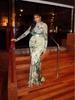 Women's Trendy Two-Piece Cross-Print Slim-Fit Skirt Suit with Pleated Long Skirt and High-Neck Top