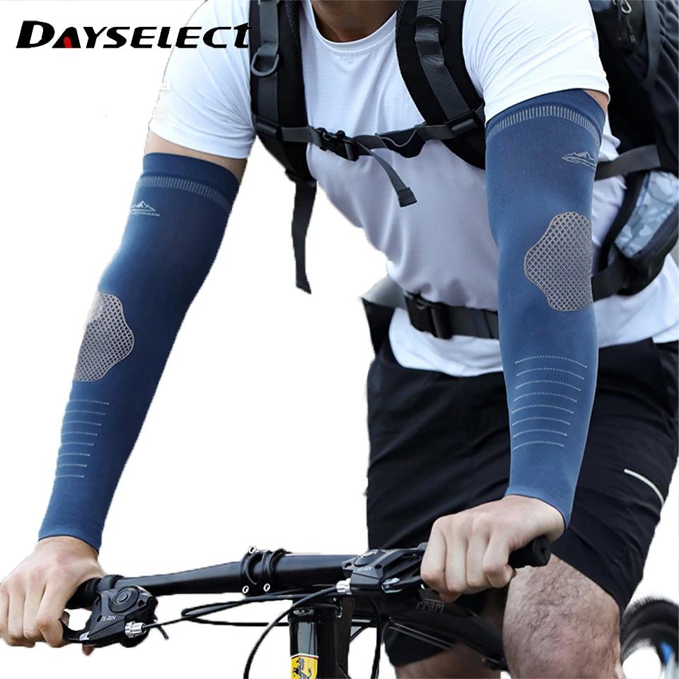 1 Pair Ice Silk Sunscreen Sleeves Anti-UV Breathable Outdoor Sports Arm Guard for Men Women Running Hiking