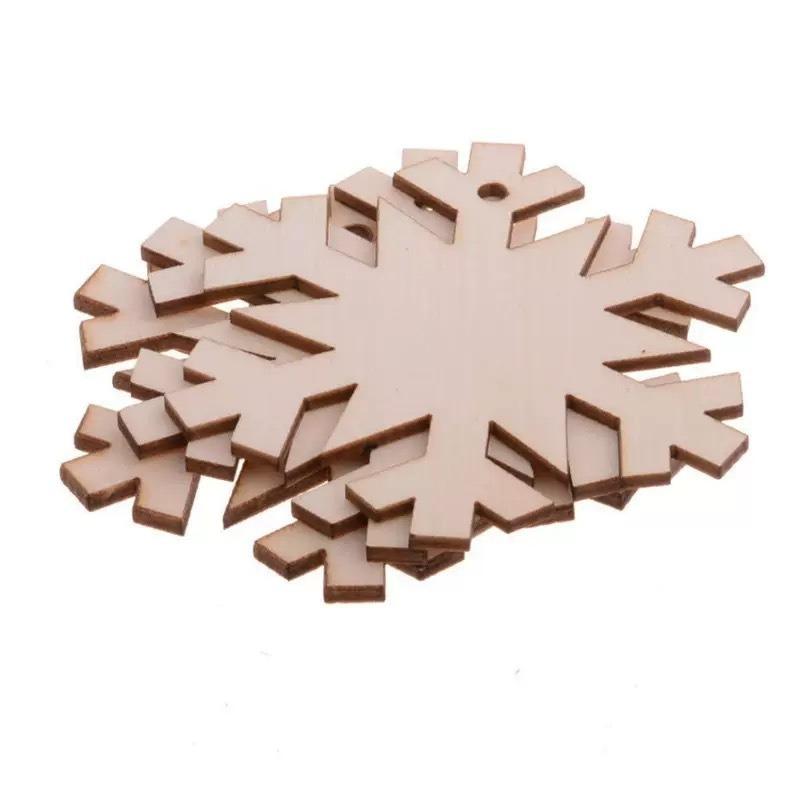 10pcs DIY Wooden Christmas Balls Decoration Round Craft Baubles Tags Hanging Ornament for Christmas New Year Pendant Decor